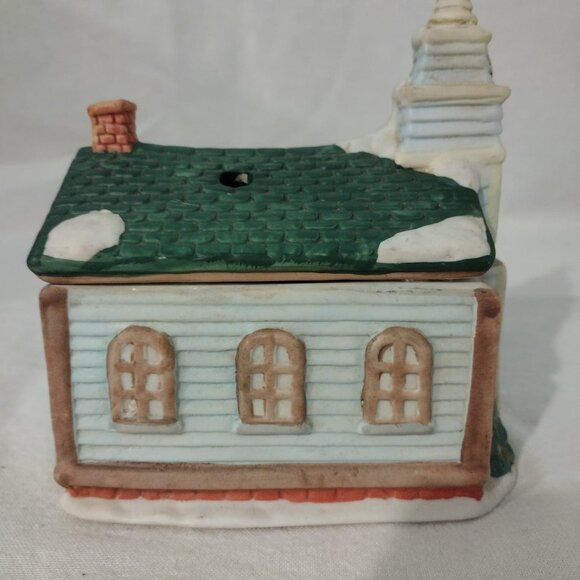 Vintage Hand Painted Porcelain Bisque Church Building Handcrafted - Picture 5 of 7